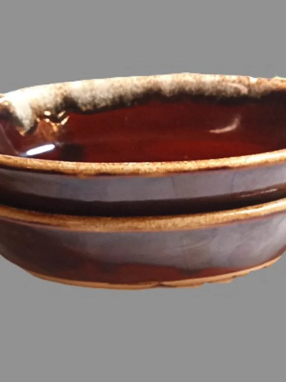 Rustic Brown Stoneware Serving Dish 10 oz- Made in USA Farmhouse Kitchen Decor